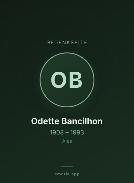Gedenkportrait von Odette Bancilhon