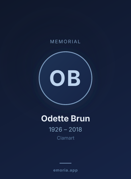 Memorial portrait of Odette Brun