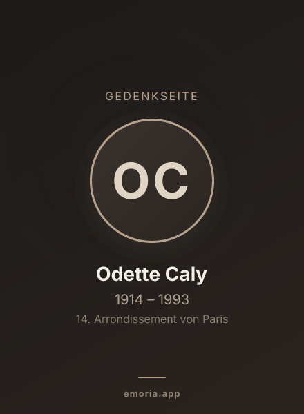 Gedenkportrait von Odette Caly