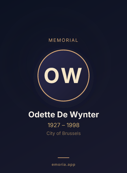 Memorial portrait of Odette De Wynter