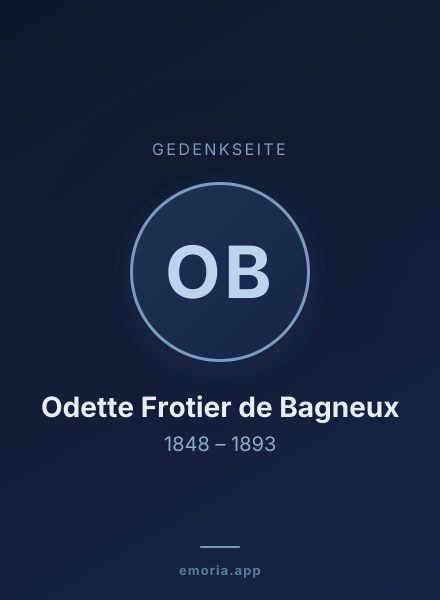 Gedenkportrait von Odette Frotier de Bagneux