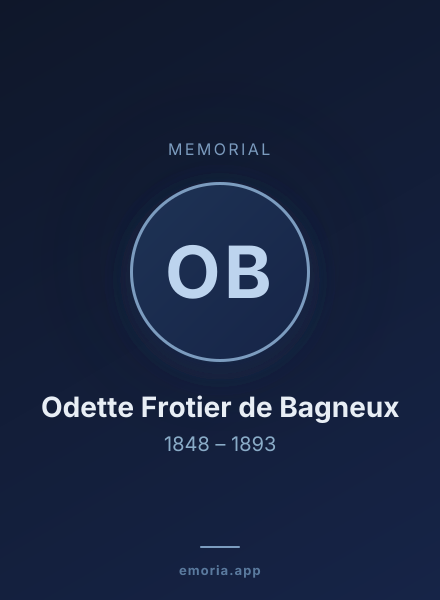 Memorial portrait of Odette Frotier de Bagneux