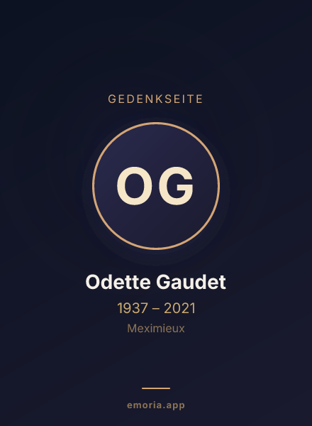 Gedenkportrait von Odette Gaudet