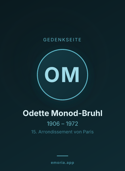 Gedenkportrait von Odette Monod-Bruhl