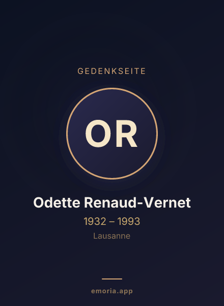 Gedenkportrait von Odette Renaud-Vernet