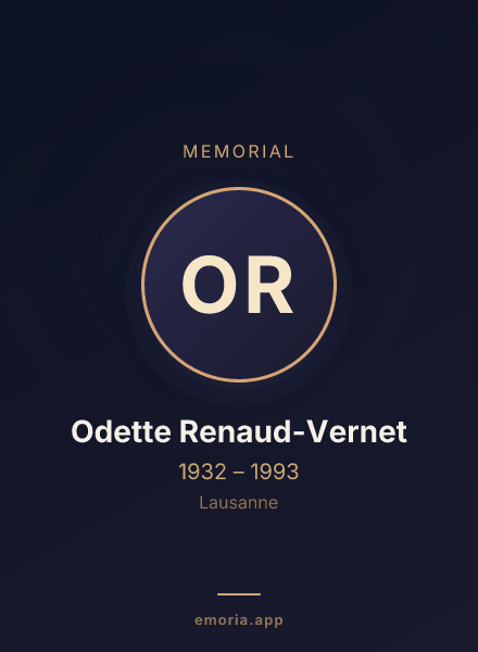Memorial portrait of Odette Renaud-Vernet
