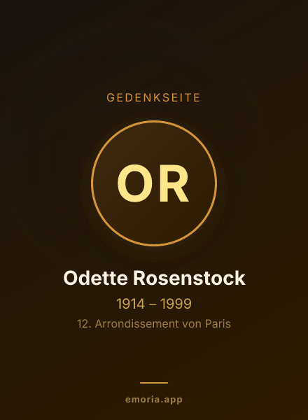 Gedenkportrait von Odette Rosenstock
