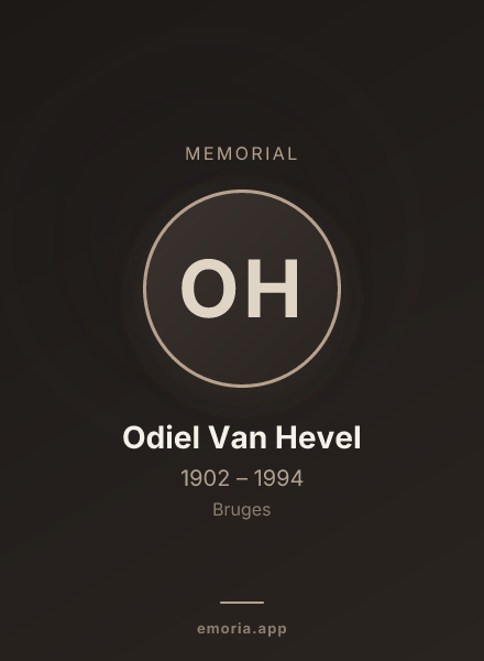 Memorial portrait of Odiel Van Hevel