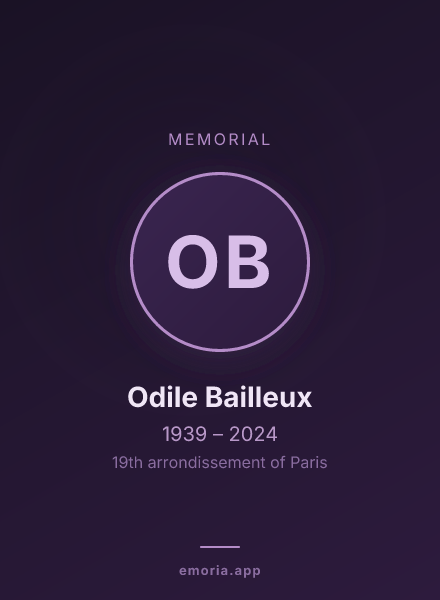 Memorial portrait of Odile Bailleux