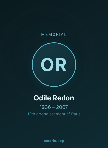 Memorial portrait of Odile Redon