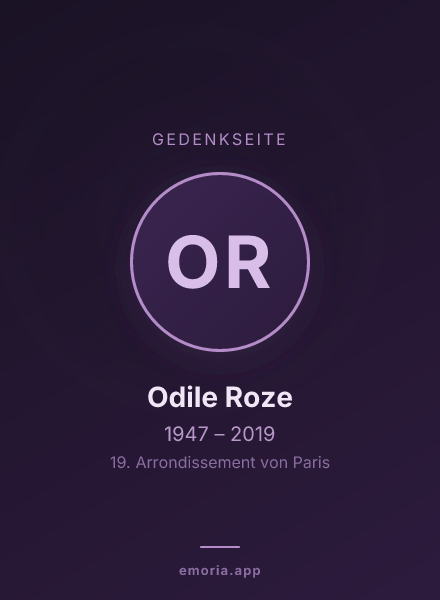 Gedenkportrait von Odile Roze