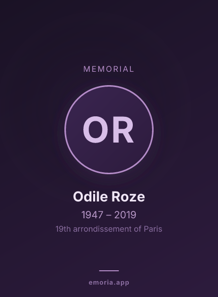 Memorial portrait of Odile Roze