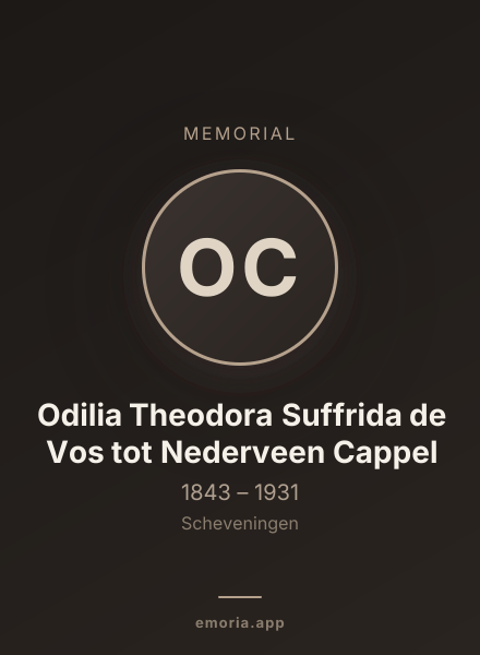 Memorial portrait of Odilia Theodora Suffrida de Vos tot Nederveen Cappel