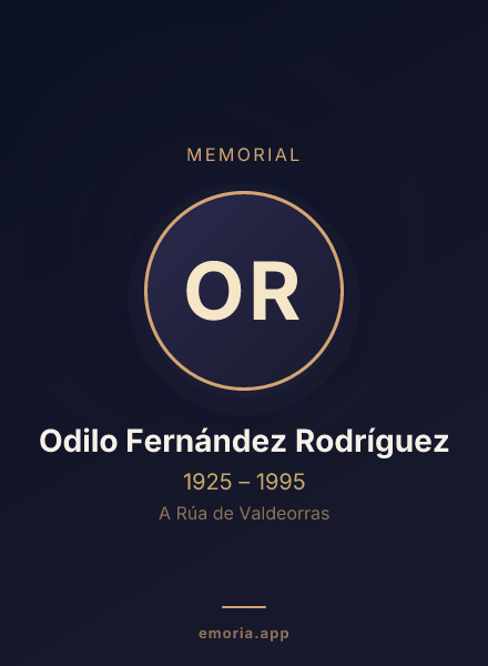 Memorial portrait of Odilo Fernández Rodríguez