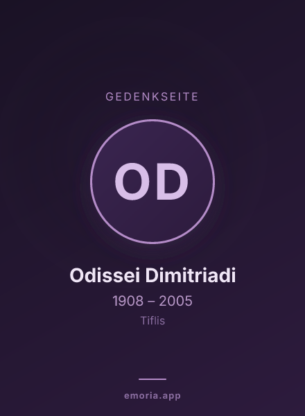 Gedenkportrait von Odissei Dimitriadi