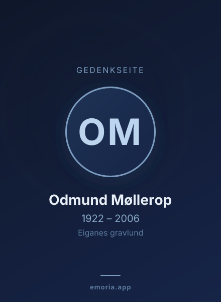 Gedenkportrait von Odmund Møllerop