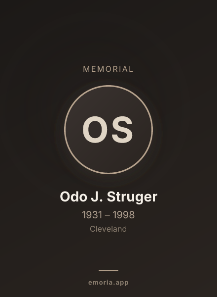 Memorial portrait of Odo J. Struger