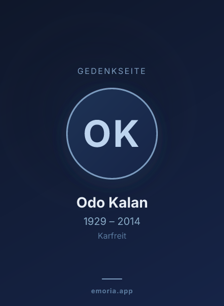Gedenkportrait von Odo Kalan
