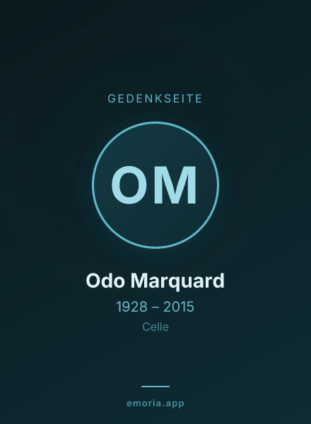 Gedenkportrait von Odo Marquard