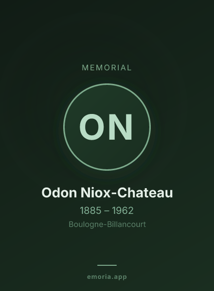 Memorial portrait of Odon Niox-Chateau