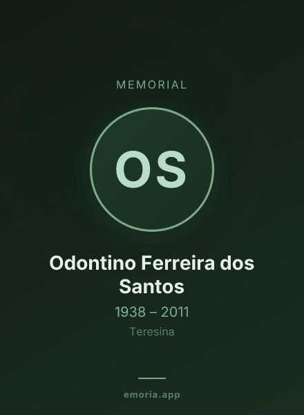 Memorial portrait of Odontino Ferreira dos Santos
