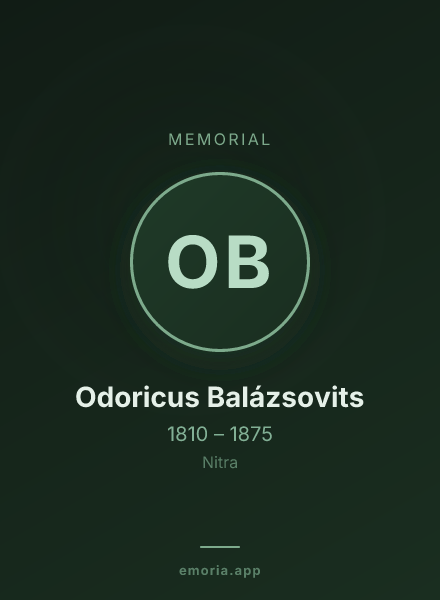 Memorial portrait of Odoricus Balázsovits