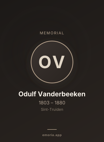 Memorial portrait of Odulf Vanderbeeken