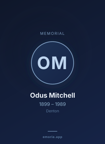 Memorial portrait of Odus Mitchell