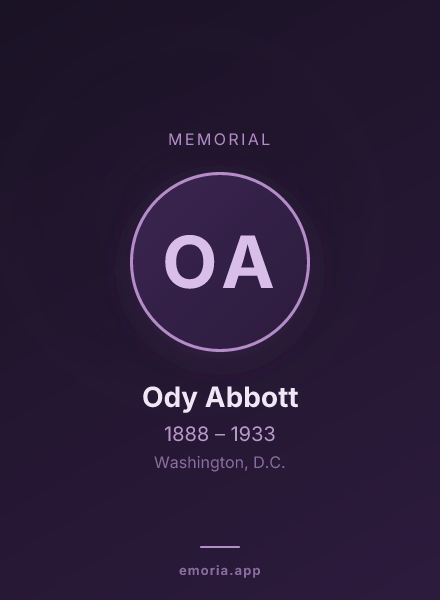 Memorial portrait of Ody Abbott