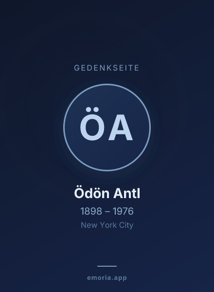 Gedenkportrait von Ödön Antl