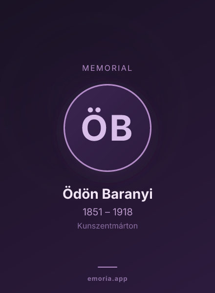 Memorial portrait of Ödön Baranyi