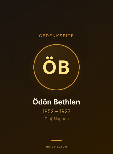Gedenkportrait von Ödön Bethlen