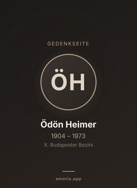 Gedenkportrait von Ödön Heimer