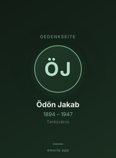 Gedenkportrait von Ödön Jakab