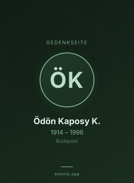 Gedenkportrait von Ödön Kaposy K.