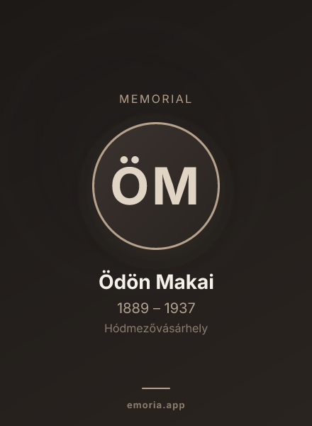 Memorial portrait of Ödön Makai