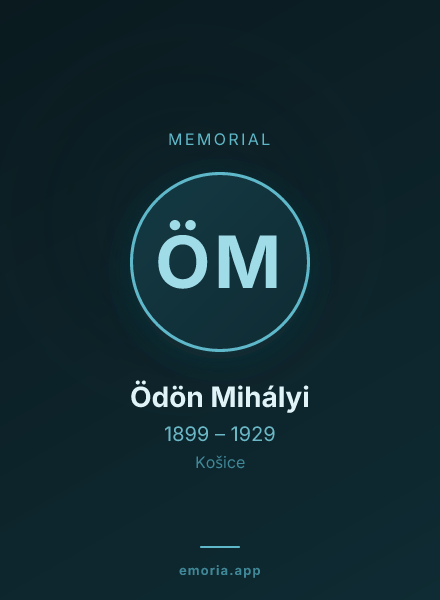 Memorial portrait of Ödön Mihályi