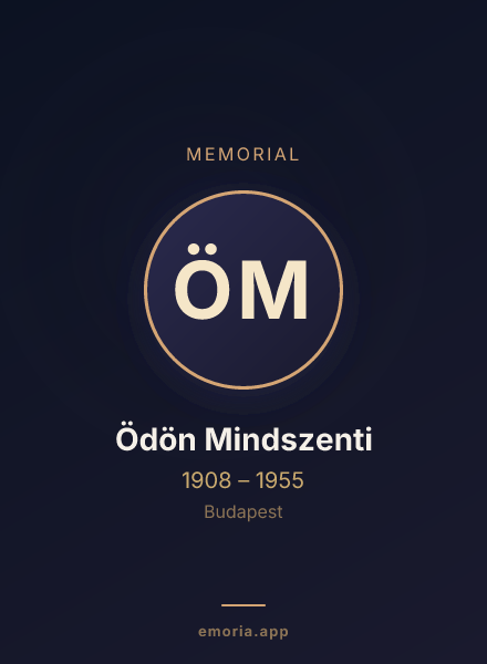 Memorial portrait of Ödön Mindszenti