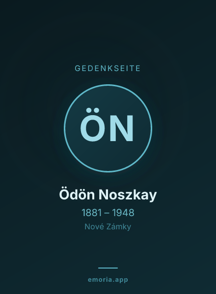 Gedenkportrait von Ödön Noszkay
