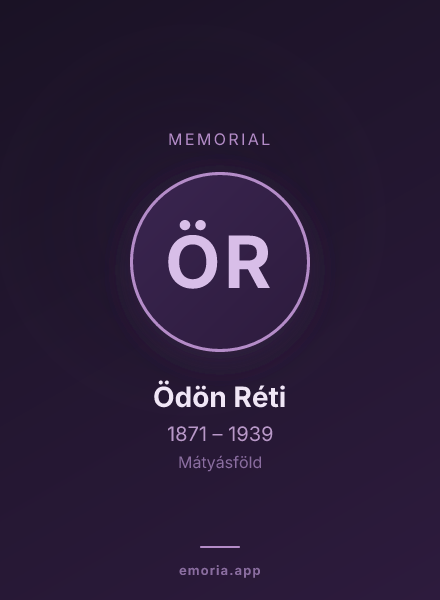 Memorial portrait of Ödön Réti