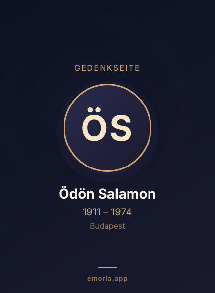 Gedenkportrait von Ödön Salamon
