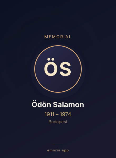 Memorial portrait of Ödön Salamon