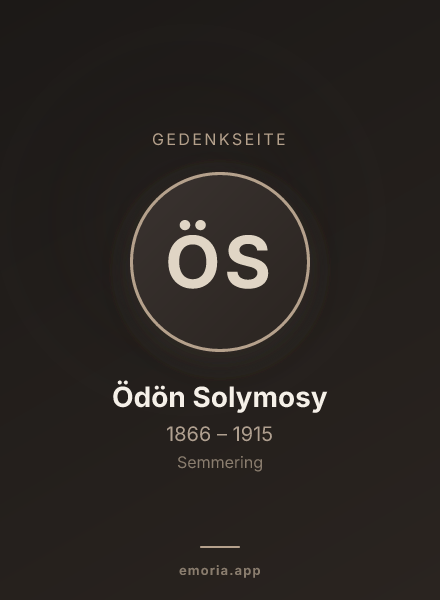 Gedenkportrait von Ödön Solymosy