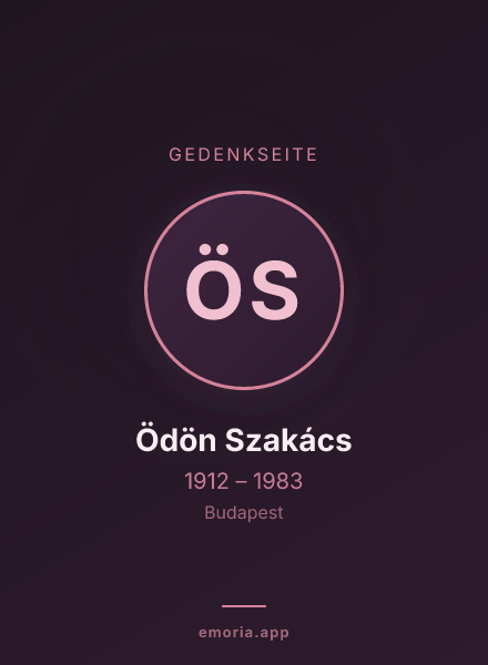 Gedenkportrait von Ödön Szakács