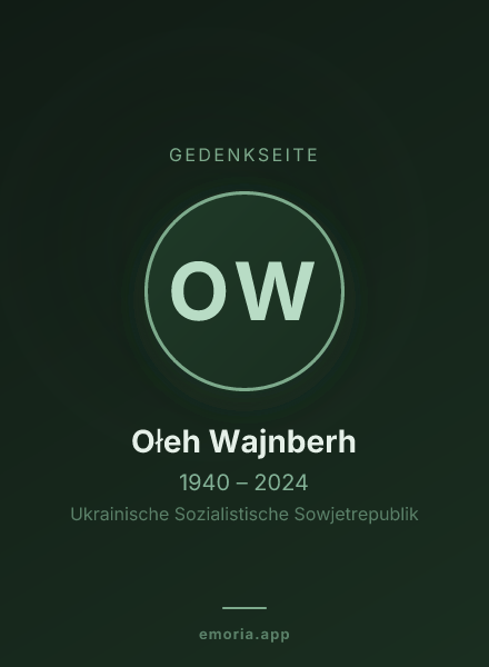 Gedenkportrait von Ołeh Wajnberh