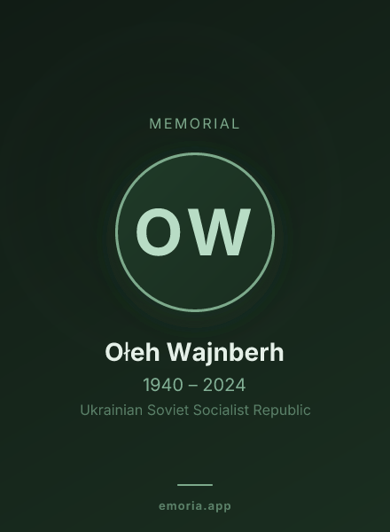 Memorial portrait of Ołeh Wajnberh