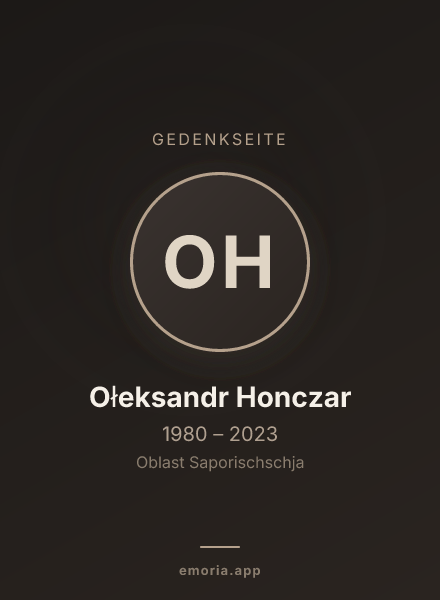 Gedenkportrait von Ołeksandr Honczar