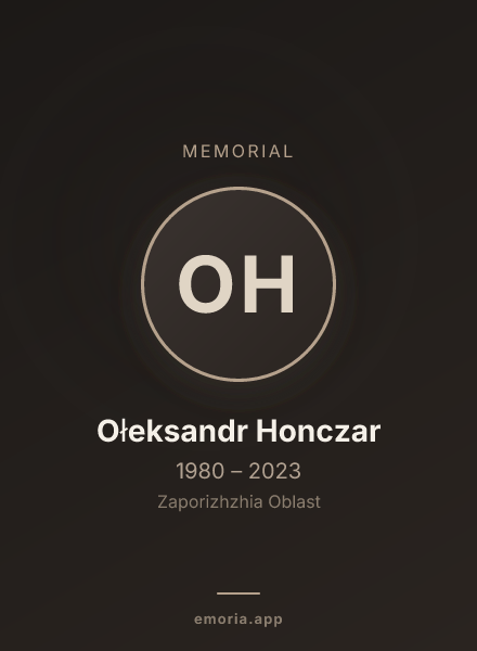 Memorial portrait of Ołeksandr Honczar