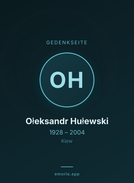 Gedenkportrait von Ołeksandr Hułewski