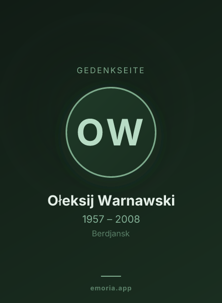 Gedenkportrait von Ołeksij Warnawski
